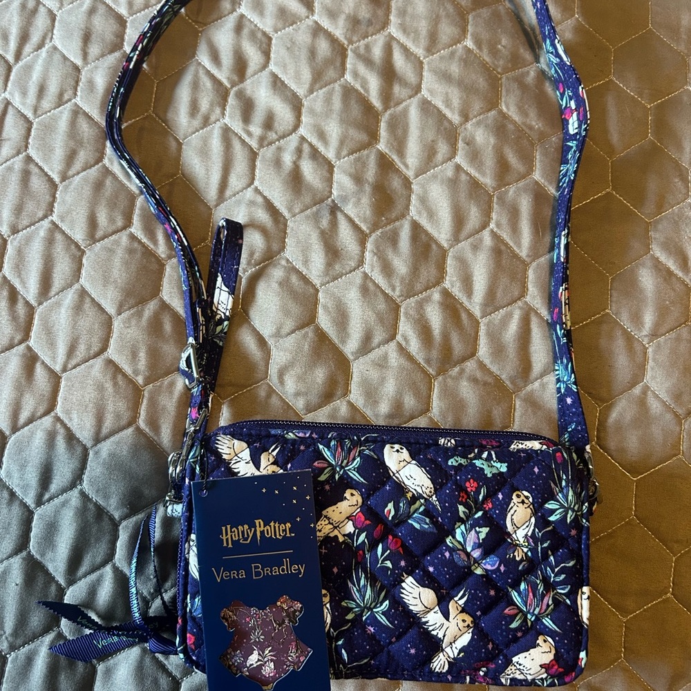 NWT Vera Bradley Blue Crossbody Wallet Forbidden Forest